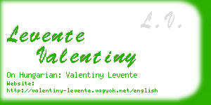 levente valentiny business card